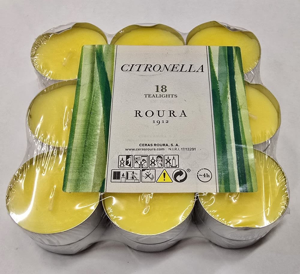 Roura Citronella Tealights — 18-Pack