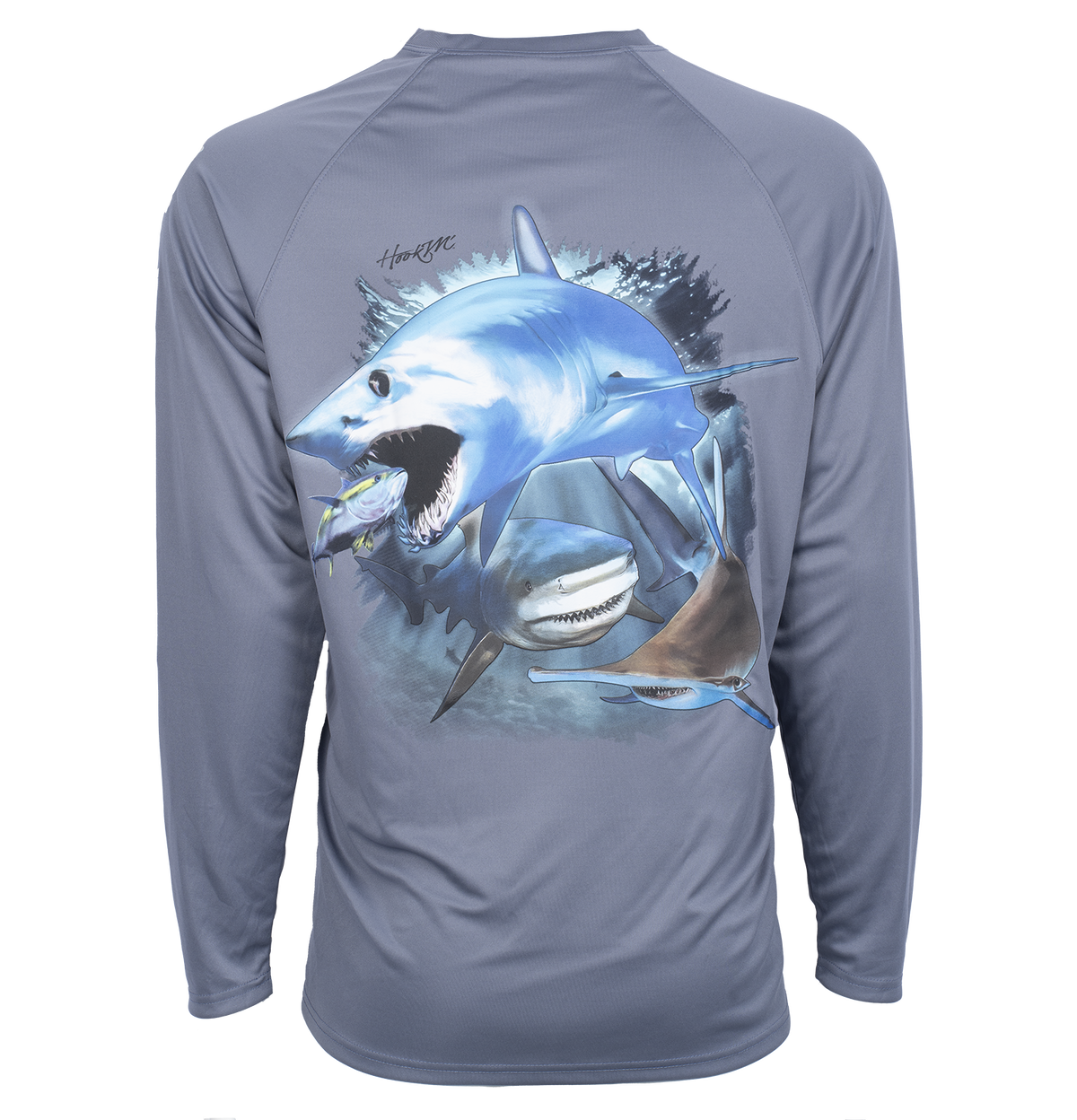 Bimini Bay Hook M' Performance Long Sleeve - Shark Slam