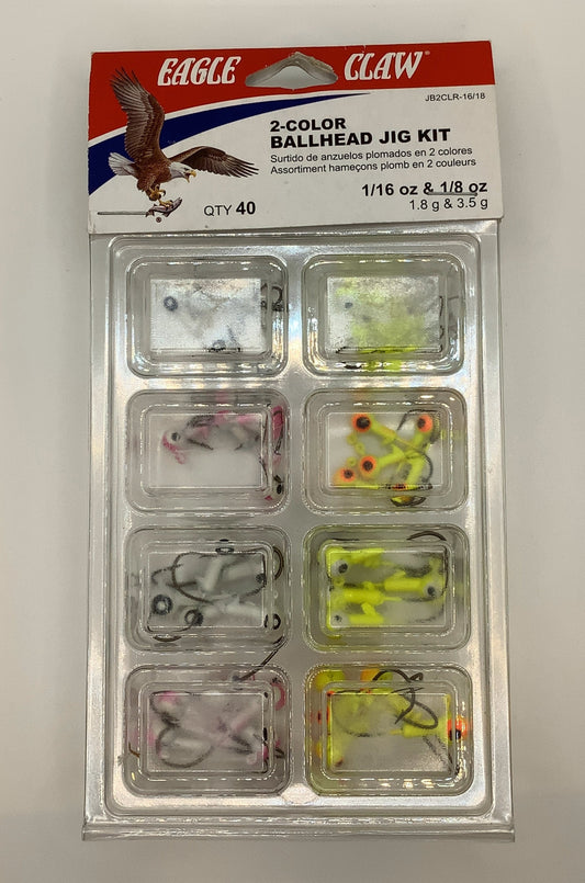 Eagle Claw 2-Color Ballhead Jig Kit — 40 Count