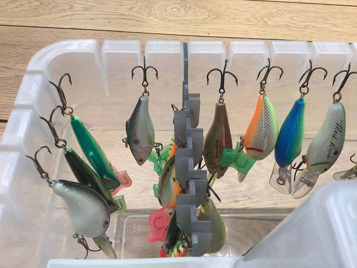 Used Crankbait Collection — 72 Lures in Tackle-Rack Tackle Box