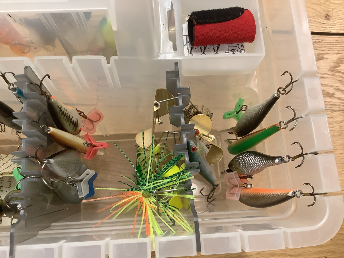Used Crankbait Collection — 72 Lures in Tackle-Rack Tackle Box