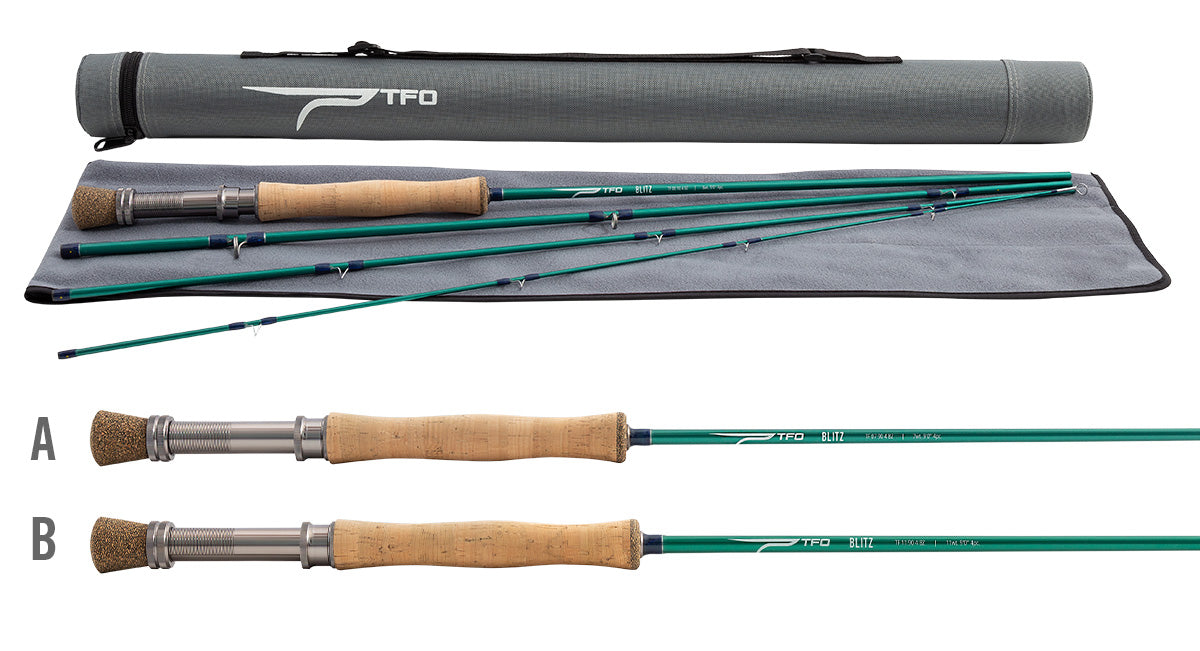 TFO Blitz fly rod cork grip and reel seat