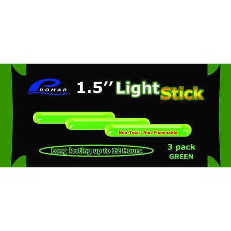 Promar 1.5" Green Light Sticks — 3 Pack