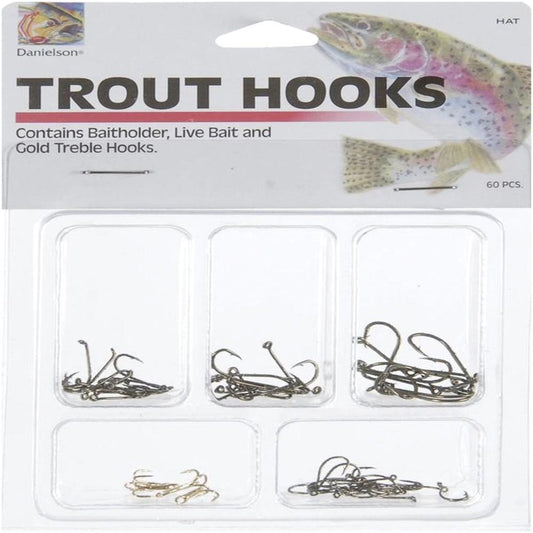 Danielson Trout Hook Assortment — 60 Pieces