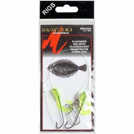Matzuo Flounder Rig with Chartreuse Curly Tail